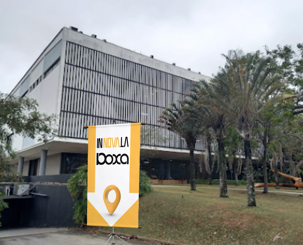 Estudo de aplicação de sinalização. Mockup de apresentação.